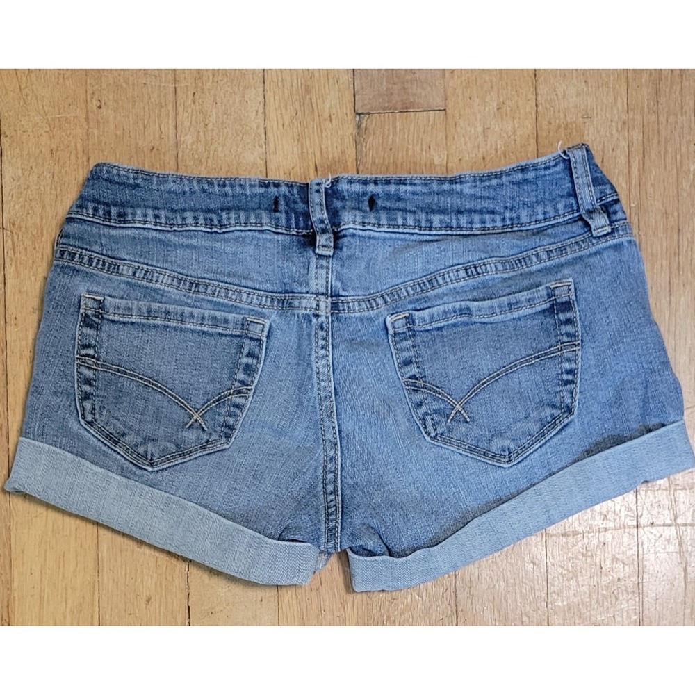 Bullhead Black PacSun Womens 3 Denim Shorts Low Rise Cuffed Y2K 2012 Stretch - Picture 6 of 10